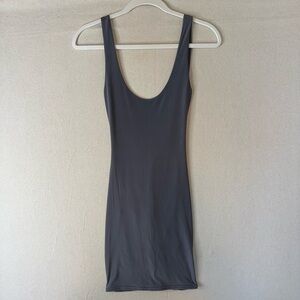 PrettyLittleThing NWT Charcoal Grey Slinky Ruched Back Bodycon Dress Size 4